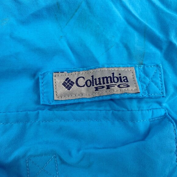 Columbia Men's Fishing Shirt Size XL PFG Blue Short Sleeve Caped Vented Camping - Picture 5 of 12